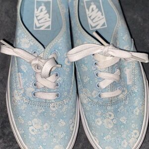 Vans Women's Light Blue Floral Sneakers